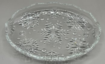 Cut Glass Snowflake Pattern Serving Tray