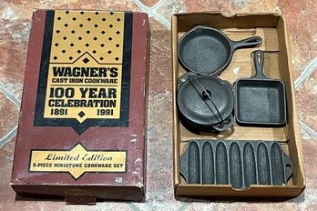 Wagners Cast Iron Miniature Cookware Set - 4 Pieces Total - With Box