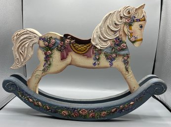 Cindy & Tracy Pruitt Hand Painted Wood Rocking Horse Decor