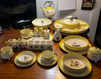 Antique Brock 'california Farmhouse' Chicken China- 72 Pieces