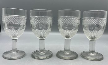 Early American Cut Glass Raindrop Cordial Glasses