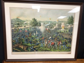 Framed Picture Art Of The Battle Of Gettysburg