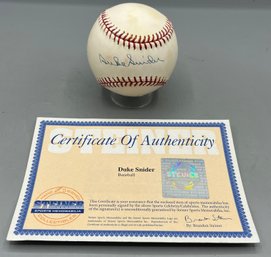 Duke Snider Signed MLB Baseball With COA