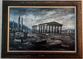 Jules Duffart Parthenon Oil On Canvas