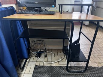 Computer Desk With Raised  CPU Shelf