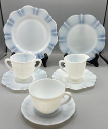 Macbeth-evans Glass Co. Monax American Sweetheart Pattern Tea Cup Set - 11 Pieces Total