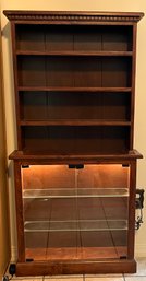 Solid Wood Lighted 2-piece Display Cabinet