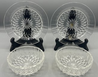 Val St Lambert Signed Imperial Lead Crystal Plate & Bowl Set - 23 Piece Lot