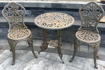 Outdoor Aluminum Bistro Table & Chair Set - 3 Pieces Total