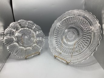 Deviled Egg Plate Dish And Federal Glass Cake/ Dessert Plate