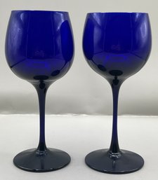 Dartington Cobalt Blue Crystal Wine Glass Set - 2 Total