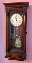 Howard Miller Wooden Chime Pendulum Wall Clock - Key Included
