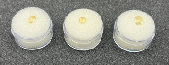 Yellow Labradorite Faceted Gemstones - 3 Total - 1.5CT Total
