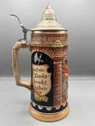 Hand Painted German Stoneware Stein