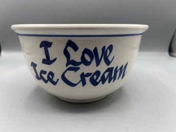 Vintage Clay Design I Love Ice Cream Bowl