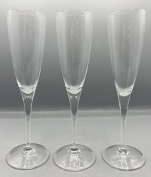 Tiffany & Co. Crystal Champagne Flutes - 3 Total