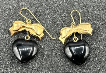 14K Black Onyx Earring Set