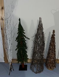 Faux Holiday Tree Decor - 3 Total