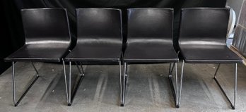 IKEA Dark Brown Faux Leather Chairs- Set Of 4