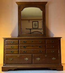 Pennsylvania House Solid Wood 8-Drawer Dresser With Attached Mirror