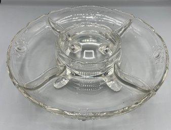 Glass Sectional Footed Platter