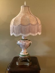 Porcelain Table Lamp With Brass Base