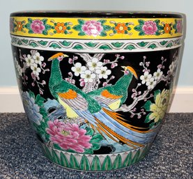 Japanese Porcelain Pheasant Pattern Planter - Made In Japan