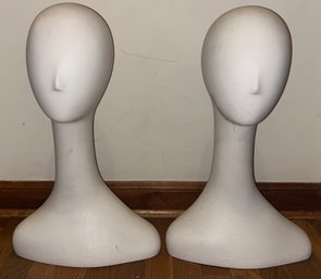 Plastic Mannequin Wig Display - 2 Total