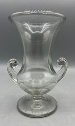 Clear Depression Glass Trophy Style Vase