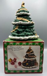 Aromatics Hand Painted Ceramic Holiday Tree Potpourri Scent Pot - Box Included