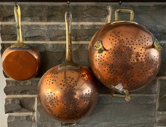Vintage Copper & Brass Pots - 3 Total