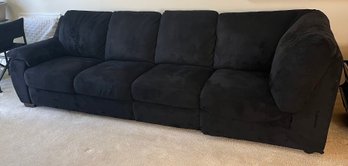 Natuzzi Black Micro-suede Sofa