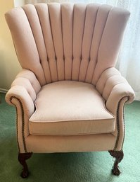 Custom Upholstered Studded Wingback Chair
