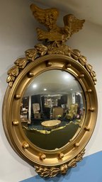 Eagle Pattern Convex Wooden Wall Mirror