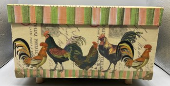 Present Company Paula Scaletta 2006 Decorative Rooster Pattern Cardboard Storage Box