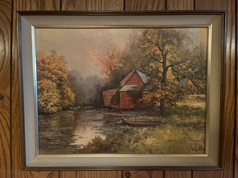 Decorative Robert W Framed Print - Lake Cabin