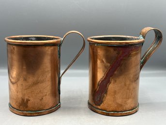 Vintage Copper Mugs - 2 Total