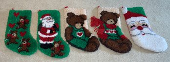 Handmade Christmas Stockings - 5 Total