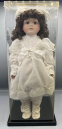 Franklin Heirloom Dolls 1991 B. Mullins Porcelain Collector Doll With Stand