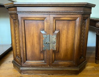 Solid Wood End Table With Cabinet