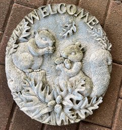 Outdoor Plaster Welcome Squirrel Pattern Sign