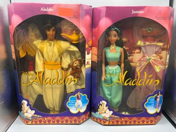 1992 Mattel Disney Classics Aladdin Doll With Disney Classics Jasmine Doll Included - NEW In Box