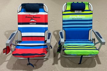 Tommy Bahama Adjustable Beach Folding Chairs - 2 Total