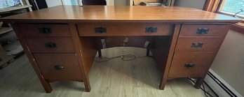 Wooden Six Drawer Desk