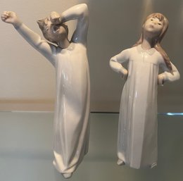 Llardo 4872 Girl Stretching & 4870 Yawning Boy- Made In Spain