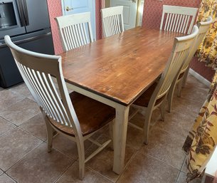 Thomasville Solid Wood Dining Table With 6 Chairs Included