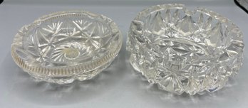 Crystal Ash Trays - 2 Total