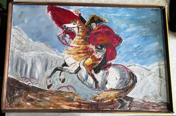 Napoleon Crossing The Alps Recreation Painting On Canvas