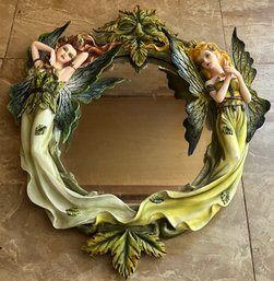Fairies In The Enchanted Forest & Greenman Wall Mirror By Pacifico