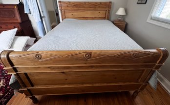 Carved Wood With Floral Embellishments Bed Frame (headboard & Footboard)